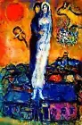 Chagall, "Femme Bleue, Ane Rouge (1969)" Lithograph