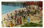 1929 LINEN PC SCHOOL OF ARTISTS ON BEACH PROVINCETOWN CAPE COD MA NOS MINT *
