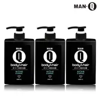 在飛比找森森購物網優惠-MAN-Q 2 in1非凡永恆洗髮沐浴露x3入(600ml/