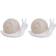 2PK LVD Sheldon Snail Ceramic Figurine Home/Lounge Decor Large