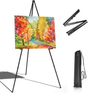 Portable Art Easel 63" Stand w/Bag Black Metal Tripod for Display, Sign, Canvas
