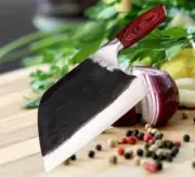 Handmade Butcher Knife Forged Steel Wood Handle Chef Cleaver Beef Slicing Cut 8"