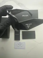 PRADA Sunglasses Black Acetate PR 17WS Made In Italy Authentic