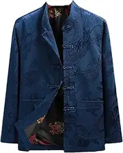[XJRJ] Tang Suit Traditional Chinese Clothing For Men Full Sleeve Kung Fu Clothing Year Clothes Vintage Party Men's Jacket