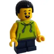 LEGO® Minifig cty1323 - Child - Boy, Lime Hoodie, Dark Blue Short Legs