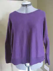 NWT Eileen Fisher Org Cotton Knit Purple Box Top/Sweater Size XS