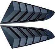 Car Rear Side Window Louver Car Rear Triangle Window Compatible for Ford Mustang 2015-2022 ABS External Decoration Accessories(Bright Black)