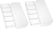 Kisangel 2sets Poker Chips Storage Organizer with Lids Transparent Case for Chips and Falling Design for Home Games and Family Gatherings 2pcs*2