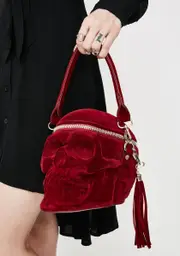 [Killstar] Blood Velvet Grave Digger Skull Handbag