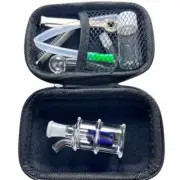 Mini 2.6" Blue Glass Shisha Hookah Pyrex Smoking Water Pipe Bong W/TOOL BOX