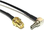 ROBAUN Pigtail Cable SMA Female Bulkhead Connector to CRC9 Male Right Angle Adapter 15cm 6"/30cm/50cm/100cm(RG174,100CM)