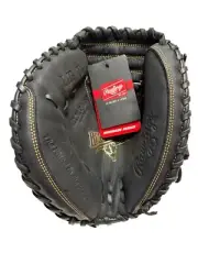 Rawlings Renegade RCM315BB Catchers Mitt 31.5" Leather Baseball Glove Black New