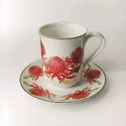 Australian State Flower Waratah N.S.W. Cup/Mug & Saucer By Philippa Nikulinsky