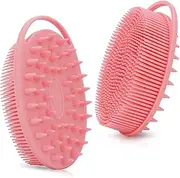 Heatunk 2-in-1 Silicone Bath and Shampoo Brush Set: Exfoliating Body Scrubber, Head Scrubber, Scalp Massager - Shower Essential, Easy to Clean (2-Pack)