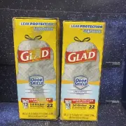2 Pack Of Glad Tall Kitchen Trash Bags, 13 Gallon, 22 Bags (ForceFlex,Unscented)