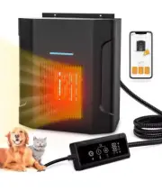Dog House Heater with Thermostat & APP Remote, 300 Watts Kennel Dog Heater...