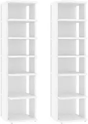 [vidaXL] 2X Shoe Cabinets Shoe Rack Shelf Organiser Stand Storage Cabinet Indoor Home Furniture Household Supply White Engineered Wood