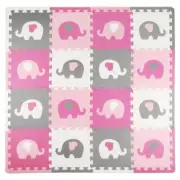 Tadpoles 16 Tile Interlocking Playmat Pink and Gray Elephant