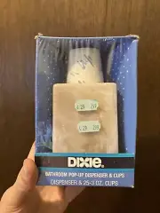 Dixie Cup Bathroom Pop Up Dispenser and 25 Cups 3oz Vintage 1988 NEW SEALED