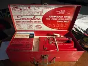 VINTAGE SWINGLINE HEAVY-DUTY STAPLE GUN KIT - METAL BOX AND SWINGLINE STAPLER.