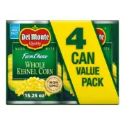 Del Monte Golden Sweet Whole Kernel Corn, Canned Can(Pack of 4)