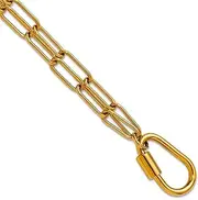 [JewelryWeb] 4mm Stainless Steel Polished Yellow Ip Plated Paperclip Link Bracelet 8 Inch-Link-Bracelet for Women