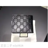 在飛比找蝦皮購物優惠-熙熙二手/GUCCI 黑 PVC 防水防刮材質 八卡短夾 3