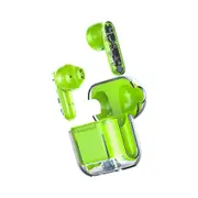 TWS Wireless Earphones 5.3 Bluetooth Headset with Mic HD Sound Auriculares Transparent Cute Half in Ear Headphones -Green