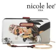NWT Nicole Lee 'Lady In Black' RFID Wallet Pockets Wristlet