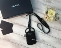 在飛比找Yahoo!奇摩拍賣優惠-《真愛名牌精品》PRADA 1ZT016  黑尼龍銀三角  