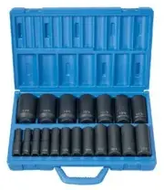 Grey Pneumatic 1319D 1/2" Drive 19 Piece Deep Length Fractional Master Set New!