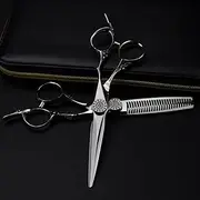 Hair Cutting Scissors, 6 Inch Professional Gem Scissor Upscale Haircut Thinning Barber Cutting Shears Hairdressing Scissors Set