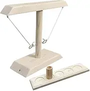 Ring Toss Games Wooden Handheld Games with Shot Ladder Bundle Deluxe Handmade Wooden Throwing Game for Home Travel Bars Drinking Craggy Games Toys,White