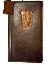 Genuine Leather case for Iphone 14 13 12 15 16 Pro Max Wallet Bible Book Jewish