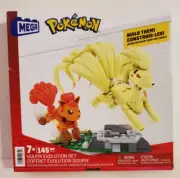 MEGA Pokemon Vulpix Evolution Set (145 Pieces) with 2 Poseable Action Figures