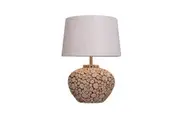 Lenny Wooden Base Fabric Shade Desk Table Light Lamp Linen