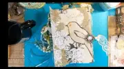 Junk Journal Nana K signed original artwork 5.5"w x 7.5 Scrapbooking Shabby Boho