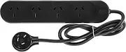 HPM Standard 4 Outlet Powerboard Black