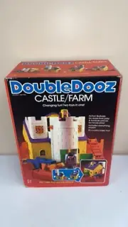 1985 Mattel Double Dooz Transformer Castle/Farm Toddler Educational Toy Set