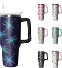 40Oz Dragonfly Stainless Steel Tumbler with Handle and Straw, Insulated Cup Trav