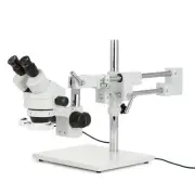 AmScope 7X-45X Binocular Stereo Microscope on Boom Stand + Ring Light Multi-Use