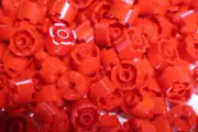 15 Lego Red, Rounded Brick 2x2 With Axle Hole inv 297