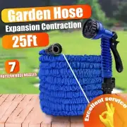 25FT Expanding Expandable Flexible Garden Water Hose w Spray Nozzle