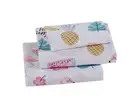 Sheet Set /Teens Flamingo Pineapple Banana Watermelon Hibiscus Tropical Leaf ...