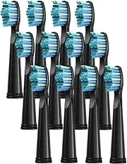 NWHEJIRM 3/4/8/12/16 Pcs Replacement Brush Heads, Compatible For Seago Fairywill Electric Toothbrush Head Bristle Brush Refill Tooth Clean(12 Pcs black)