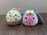 Squishmallow Chea Pizza Slice Clip on Food Plush New Nwt Wanda Watermelon Set