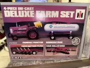 1/16 4-Piece Deluxe Farm Set Farmall 350 Anhydrous 4 Bottom Plow 4 Roller Disc
