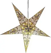 Paper Star Lantern Lampshade Paper Star Light Shades Large 60cm Star Hanging Decorations for Christmas Wedding Home Decoration Birthday Party Stars (White, Grey, Yellow)