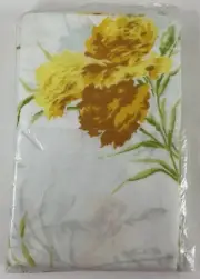 Meadowbrook Pillowcases Yellow Floral Set of 2 42" x 36" Luxury Percale VTG NIP