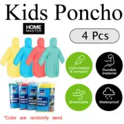 4PCS Quick Drying Lightweight Home Master Poncho Kid Coloured Drawstring Hood